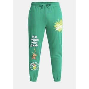 Dr. Seuss The Grinch Men's Green Graphic Jogger Sweatpants Size 3XL (48-50)